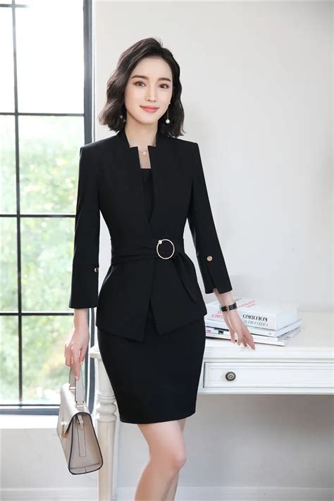 Formal Business Suits Blazers With Jackets And Dress For Women Office