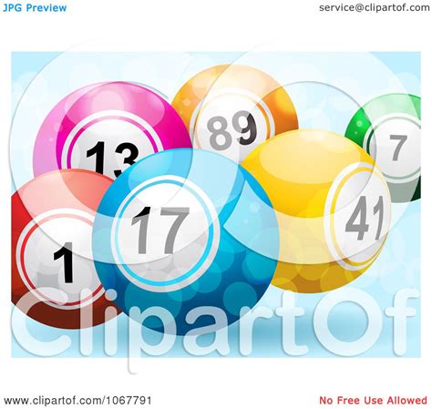 Clipart D Bingo Balls And Sparkles On Blue Royalty Free Vector