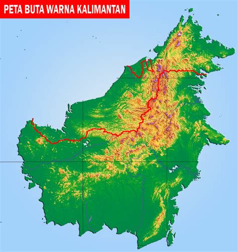 Gambar Peta Kalimantan Lengkap Dengan Batas Negara Dan Provinsi Tarunas