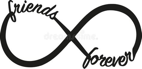 Infinity Sign With Friends Forever Stock Vector Illustration Of
