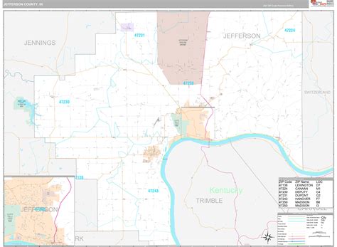 Jefferson County In Wall Map Premium Style By Marketmaps