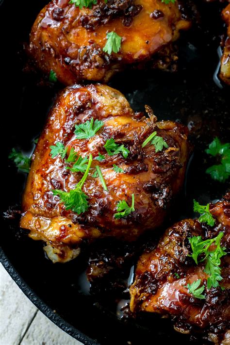 Glazed Soy Sauce Brown Sugar Chicken Thighs Bunnys Warm