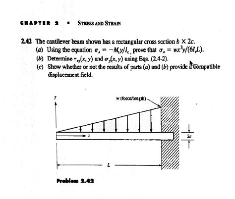 Solved Chapter Stress And Strain The Cantilever Beam Chegg Com