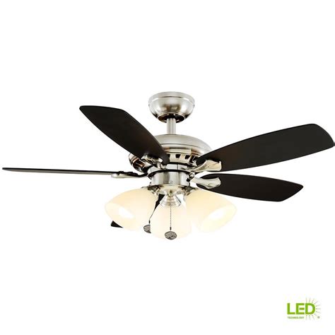 Hampton bay ceiling fan light kit is available with this fan and you can use the light as night lamp. Hampton Bay Vaurgas 44 in. LED Indoor Brushed Nickel ...