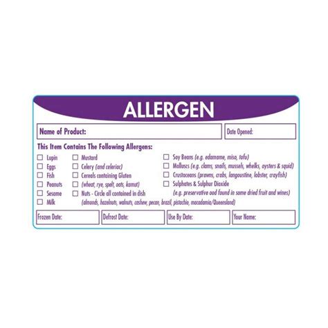 Food Safety And Allergen Labels Fox Trading Limited