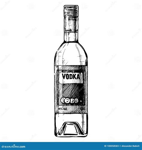 Fles Wodka Vector Illustratie Illustration Of Vector 100058583