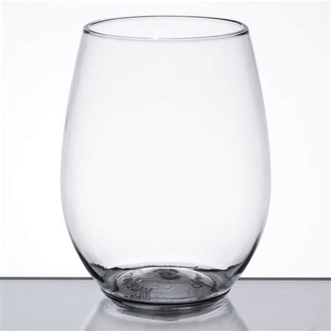 visions 12 oz clear plastic disposable stemless wine glass 64 case