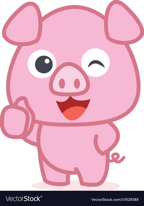 Character Of Cute Pig Cartoon Royalty Free Vector Image