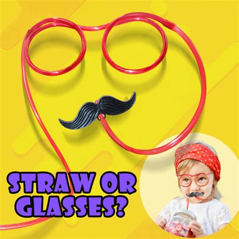 Silly Straw Glasses With Mustache 4 Pieces And 4 Colors Novelty Place