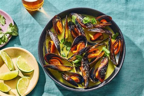 steamed mussels with coconut milk and thai chiles recipe tyler florence