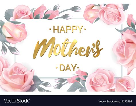 happy mothers day card with beautiful flowers vector image
