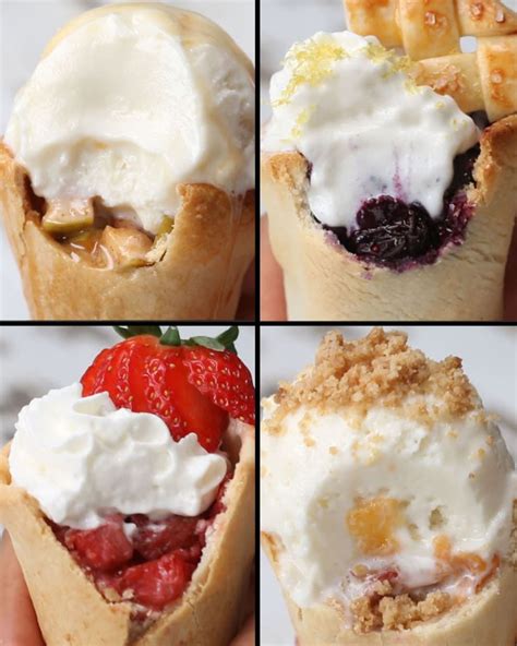 Heres How To Make Four Different Pie Cones Dessert Recipes Desserts Food