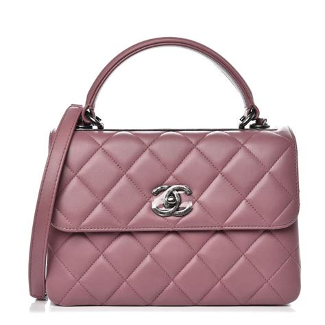 Chanel Lambskin Quilted Small Trendy Cc Flap Dual Handle Bag Pink