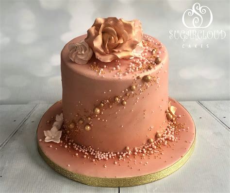 Female Rose Gold Th Birthday Cake Th Birthday Chocolate Drip Cake Cakey Goodness From