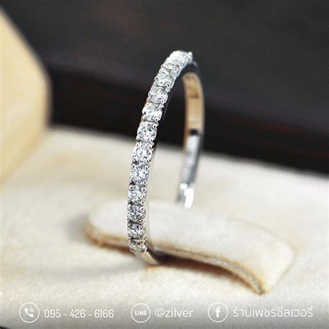แหวนเพชรของคณ Preeyanuch อกหนงวงเสรจเรยบรอยแลวคะ แหวนเพชร Color D ตวเรอนทองคำขาว แหวนแถวเรยบๆทใส