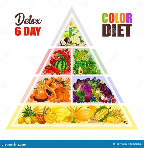 Vegetarian Color Diet Vector Food Pyramid Stock Vector