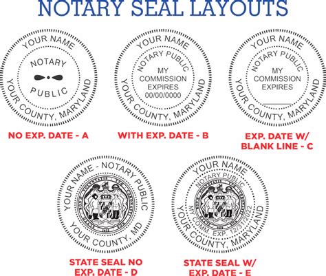 Notary Embossing Seals Maryland Gold Deluxe