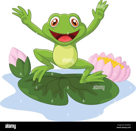 Cartoon Frog Waving Stock Vector Image And Art Alamy