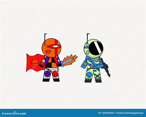 Cartoon Space Soldiers Illustration Stock Illustration Illustration