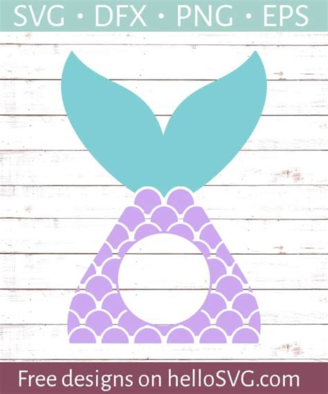 Download Mermaid Tail Circle Monogram SVG - Free SVG files | HelloSVG.com