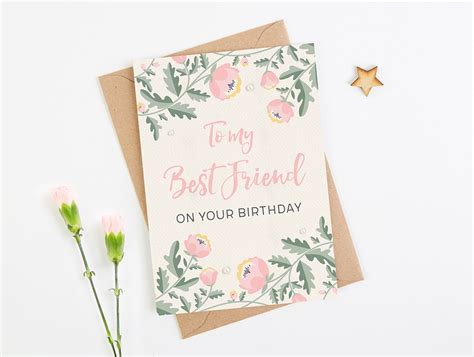 Send birthday ecards and online greeting cards to friends and family. Best Friend Birthday Card Pink Floral - norma&dorothy