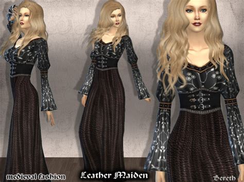 The Sims Resource Medieval Dress Leather Maiden