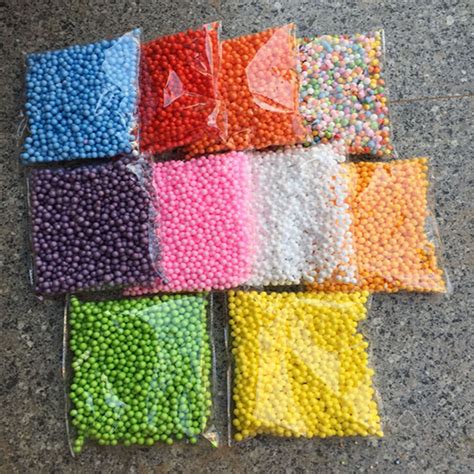 Various Colors Of Mini Polystyrene Foam Polystyrene Filled Foam Beads Ball Craft