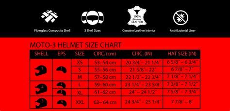 Helmet size chart and measurement guide. Bell Moto-3 Helmet Classic Matte/Gloss Blackout Size XL ...
