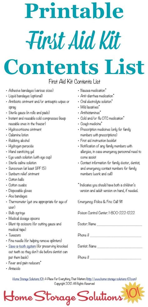 First Aid Kit Contents List What You Really Need First Aid Kit