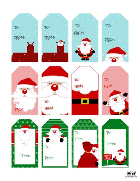 Santa Gift Tags 80 Free Printable Tags Labels PrintaBulk