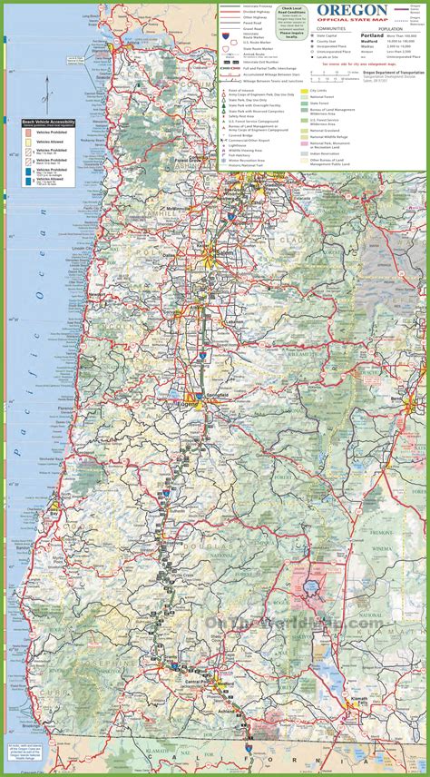 Coastal Map Of Oregon