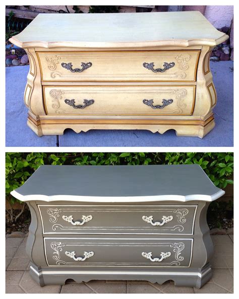 Vintage Shabby Refinished Painted Before And