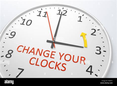 Clock With English Title Change Your Clocks Stock Photo Alamy