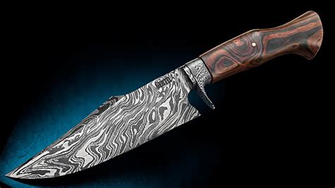 Knife Making Integral Damascus Knife With A Guard Youtube