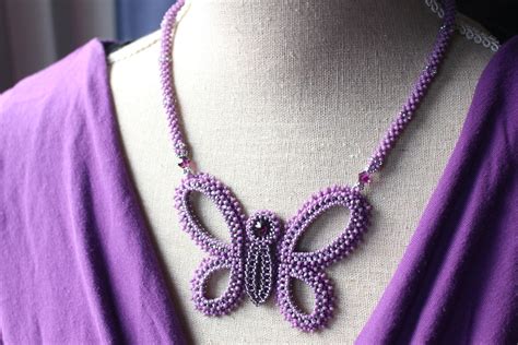 Beading Pattern For Necklace Bella Butterfly English Trinkets Beading