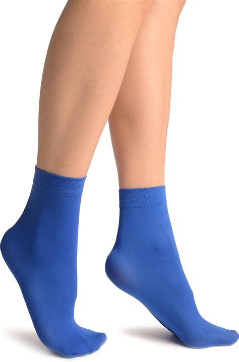 royal blue plain ankle high socks blue ankle high designer socks uk clothing