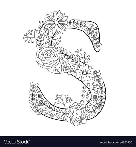 For adults and older teens, they're a fantastic stress reliever, and a carefree activity to. Letter S coloring book for adults Royalty Free Vector ...