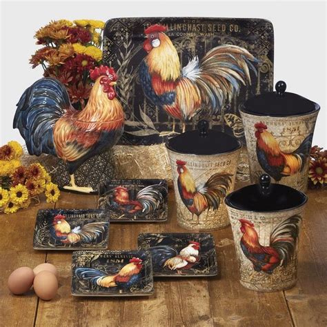 Gilded Rooster 3d Cookie Jar Rooster Kitchen Decor Rooster Art