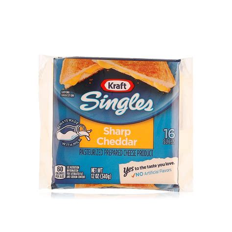 Kraft Sharp Cheddar Singles X16 340g Spinneys Uae