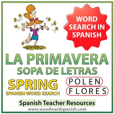 La Primavera Spring Spanish Word Search Sopa De Letras Spanish 1
