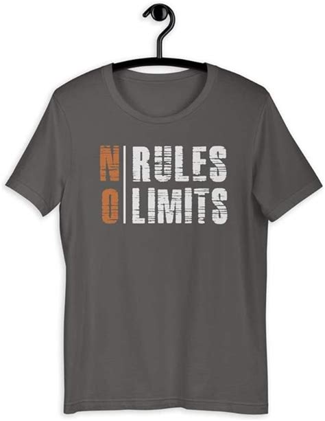 No Rules No Limits Unisex Adult T Shirt Regular