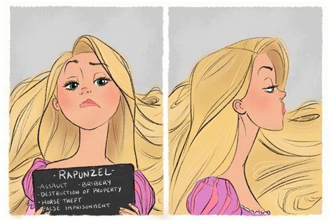 Rapunzel These Disney Princess Mugshot Drawings Are Pretty Dark Popsugar Smart Living Photo 8