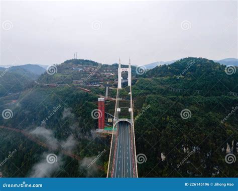 Aerial Photography Aizhai Bridge Over The Clouds In Xiangxi Hunan