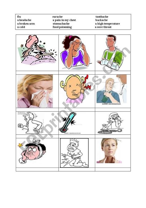 Illnesses Vocabulary For Kids Learn Health Vocabulary Phrases 1