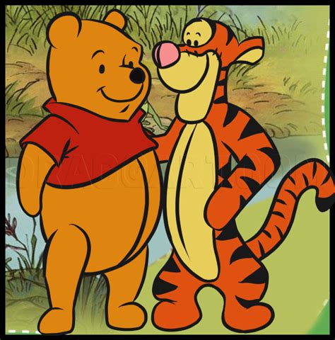 How To Draw Tigger And Pooh Step By Step Drawing Guide By Dawn