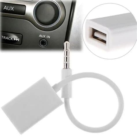3 5mm Male Aux Audio Plug Jack To Usb 2 0 Female Converter Cable Cord Fashion Aux Cables White
