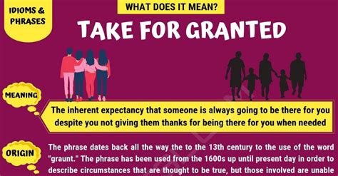 Take For Granted What Does Take For Granted Mean E S L Taken