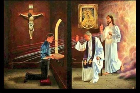 Confession Jesus Is There Catholic Priest Catholic Art Roman