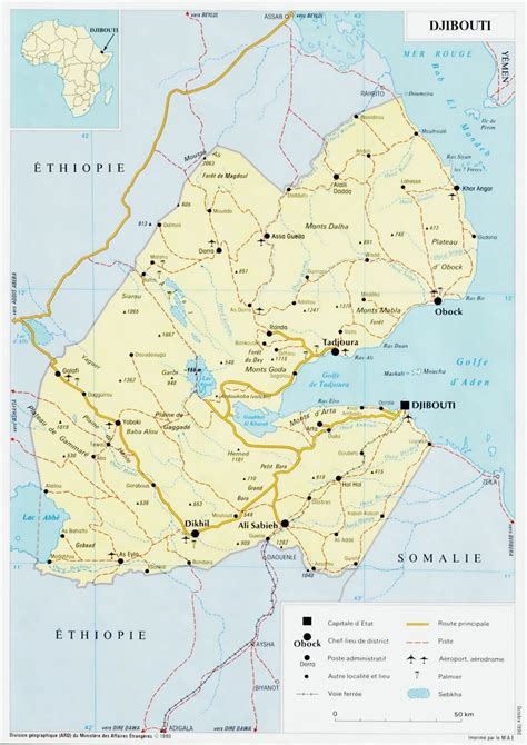 Djibouti is expected to continue its gradual population growth for the next decade. Detailed political map of Djibouti with roads, railroads ...