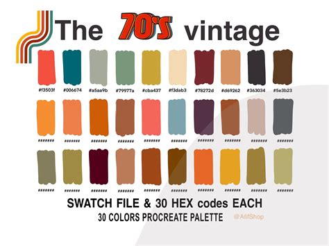 The 70s Vintage Color Palette Graphic By Afifshop · Creative Fabrica